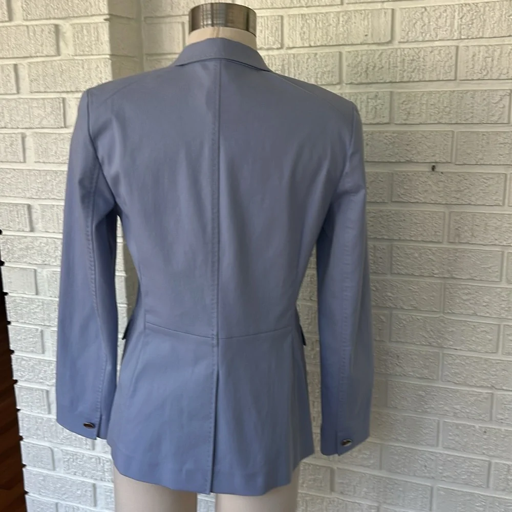 Lafayette 148~ periwinkle, blue single button, whip stitch, blazer. - Picture 3 of 9